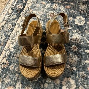Marc Fisher Kids Metallic Gold Sandals
